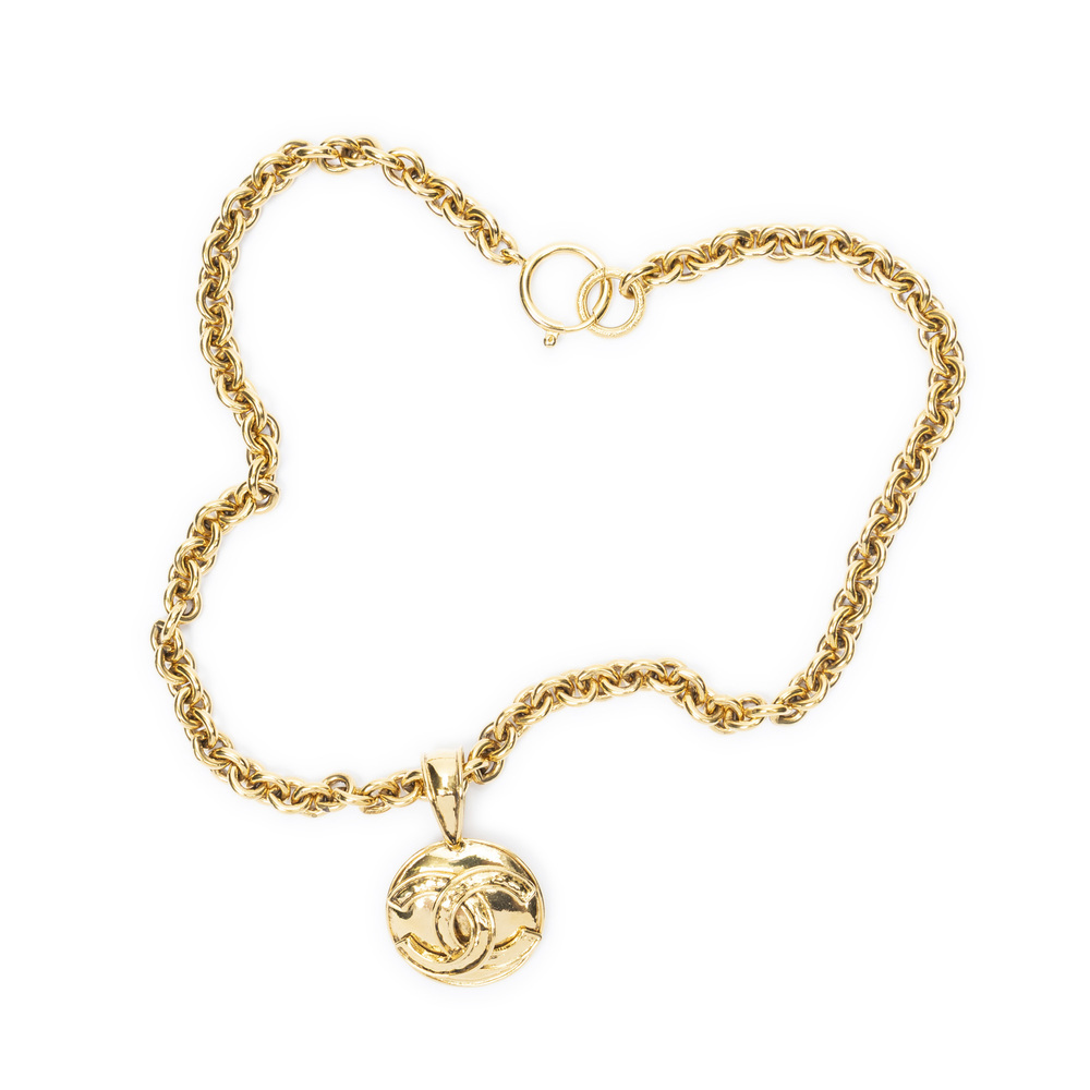 Chanel CC Round Pendant Necklace